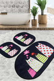 Mijölnir Juego de alfombrillas de baño Multicolor de 3 piezas